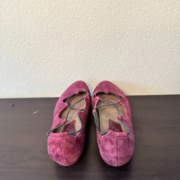 EARTHIES EARTH BRAND Purple Lace Up Suede Ballet Flats - 8 - Picture 9 of 12